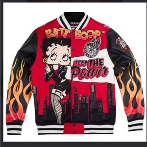 Reason Betty Boop Red and Black Bomber Jacket